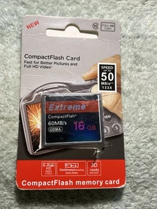 Extreme 16GB 60MB/s UDMA Compact Flash Camera Memory Card New Open Box 3D Ready - Picture 1 of 4