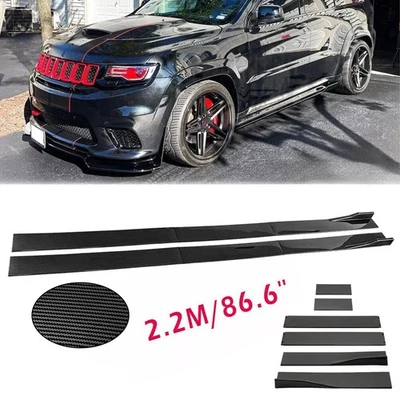 Carbon Fiber 2.2m Side Skirt Extensions Rocker Panel For Jeep Grand Cherokee Foto 1 de 4