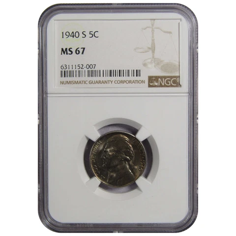 1940 S Jefferson Nickel MS 67 NGC 5c Uncirculated SKU:IPC6713 Cover