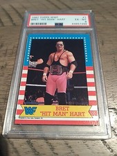 1987 Topps WWF Bret Hitman Hart #1 PSA 6 EX-MT ROOKIE RC WWE Wrestling Card