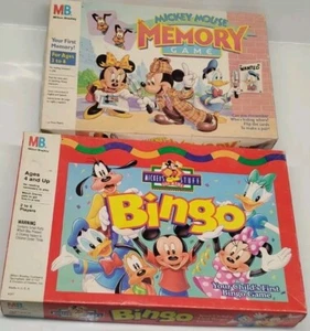 MB Games Vintage 90s Disney Mickey Mouse Memory And Bingo Games - Picture 1 of 7