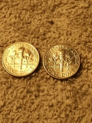 lot of 2 die break error dimes 2007 p 2017p - Image 1 of 4