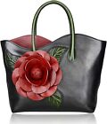 PIJUSHI Designer Genuine Leather Purses and Handbags for Women Satchel Flower Ha