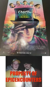 JOHNNY DEPP SIGNED CHARLIE AND THE CHOCOLATE FACTORY PROMO POSTER W/PROOF W/COA - Picture 1 of 4