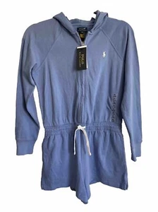 Polo Ralph Lauren Hooded Romper Blue, Girl’s Size XL (16) Full Zip W/Pockets NWT - Picture 1 of 3