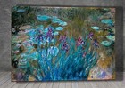 Claude Monet Irises and Water Lilies CANVAS PAINTING ART PRINT WALL 1670