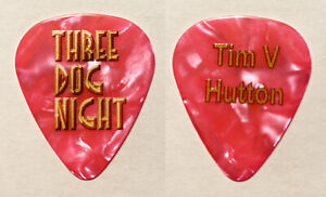 3 Three Dog Night Tim Hutton Signature Pink Pearl Guitar Pick - 2021 Tour