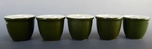 Set di 5 vintage HALL Pottery Green #351 Custard Pudding Bakers Ramekins USA - Foto 1 di 4