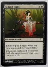 MAGIC THE GATHERING CHAMPIONS OF KAMIGAWA BLACK RAGGED VEINS ENCHANTMENT CARD