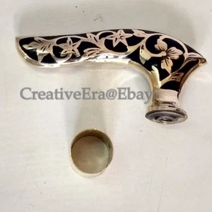 Black Brass Walking Stick Vintage Style Handle Head Designer FOR Wooden Cane New - Picture 1 of 3