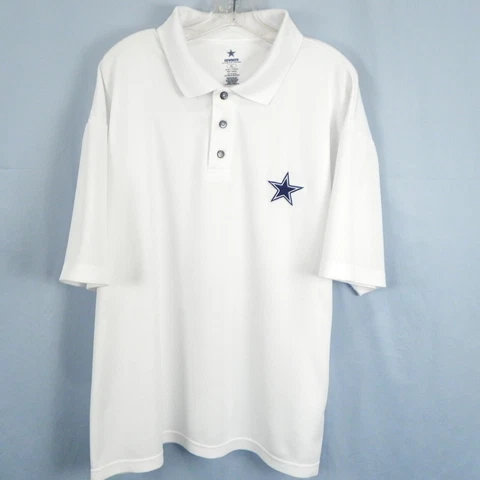 Dallas Cowboys Authentic Apparel XL Mens White Short Sleeve Polo Star Logo NFL Cover