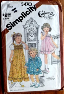 SIMPLICITY PATTERN 5470 DRESSES TODDLER GIRLS SIZE 1 UNCUT VINTAGE 1982 - Imagen 1 de 2