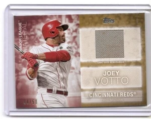 Tarjeta de camiseta dorada material de las Grandes Ligas Joey Votto 2020 Topps Serie 2/50 Rojos - Imagen 1 de 2