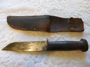 Vintage WWII Robeson Shuredge No. 20 USN Navy Wood Pommel Fighting Knife - Picture 1 of 8