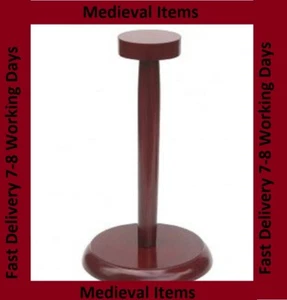 CASCO MEDIEVAL SOPORTE DE MADERA EXHIBICIÓN - COLOR MARRÓN PLEGABLE - RECREACIÓN - Imagen 1 de 3
