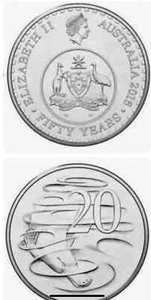 Anverso de moneda decimal Australia 2016 20c sin circular. - Imagen 1 de 1