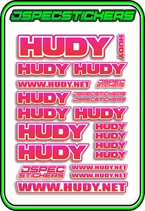 HUDY TOOLS SETUP STICKERS XRAY RC BUGGY CAR DECAL 1/10 1/8 JSPEC ELEC PNK RED W - Picture 1 of 1