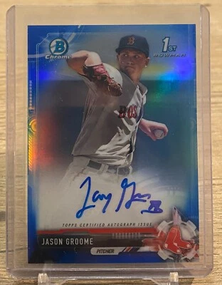 2017 Bowman Chrome Jason Jay Groome Blue Refractor RC Rookie First Auto #'d /150 - Image 1 of 2