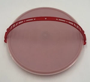 Tupperware 12" Red #405-1 Cupcake Pie Veggie Carrier/Keeper  #224 Lid & Strap - Picture 1 of 7