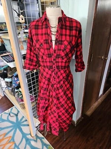 Vintage Act 1 Kleid Made In New York Damen Größe 4 Small Buffalo Check Flanell - Bild 1 von 6