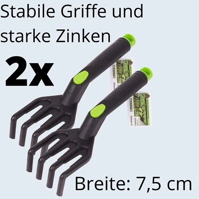 Handharke Gartenharke Handharke Handrechen Garten Blumen Pflanzen Erde 2 Stück - Bild 1 von 3