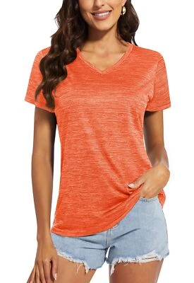 UPF50+ Camisas informales de manga corta para mujer de secado rápido senderismo gimnasio entrenamiento Foto 1 de 4