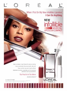 2007 Loreal Beyoncé Knowles maquillaje labial anuncio de revista 1 página - Imagen 1 de 1