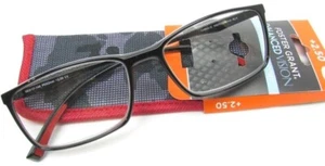 Foster Grant Simply Specs Tech Reading Glasses w Case BECK BLK- Choose Strength - Picture 1 of 2