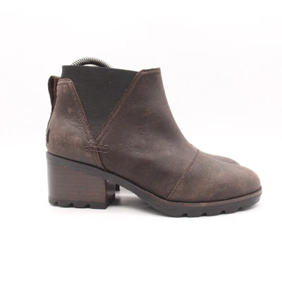 Sorel Cate Chelsea Boots Women's Size 6 Dark Brown Booties Distressed Leather - Image 1 of 4