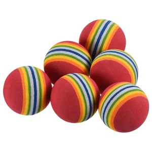 6Pcs Golf Foam Balls EVA Sponge 42mm Exercise Flight Swing Practice Rainbow - Picture 1 of 5