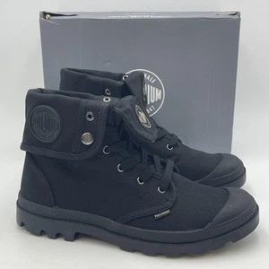 Palladium Baggy 02353-060-M Men's 11 Black Canvas Lug Sole Platform Combat Boot - Picture 1 of 8