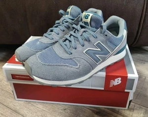 New Balance 696 Running Shoes Womens 8 B Gray Blue Sneakers Trainers WL696WSC - Picture 1 of 7