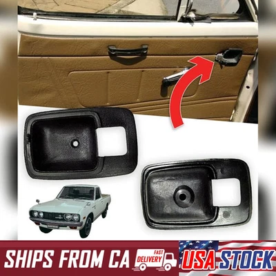 For Nissan Datsun 620 1500 Pickup 1973-1979 LR Inner Door Handle Bezel Black - Image 1 of 4