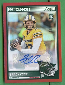 BRADY COOK 2025 MARCADOR FÚTBOL NOVATO ZONA ROJA AUTOMÁTICO 16/20 NEW YORK JETS - Imagen 1 de 2