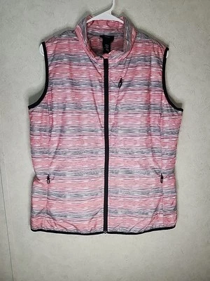 nvo Running Golf Vest Lightweight Full Zip Striped Sleeveless Jacket XL - Image 1 of 4