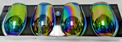 Juego de 4 copas de vino sin tallo Rainbow Fusion Rainbow 18,5 oz metálicas NUEVO EN CAJA NUEVO Foto 1 de 4