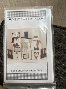 Primitives Muster für einen Schneemann Feuerschirm neu & ungeschnitten - Bild 1 von 1