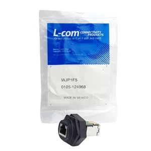 L-Com WPJ1F5 Shielded Feed-Thru Coupler, 8p8c RJ45 Female, 1in Cutout Mount - Picture 1 of 9