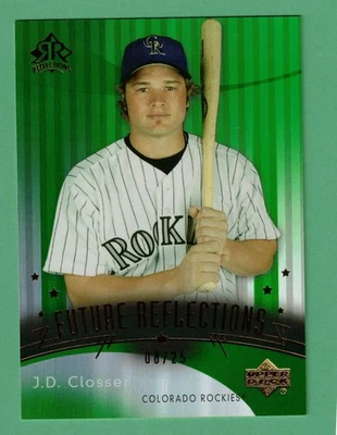 2005 UPPER DECK REFLECTIONS J.D. CLOSSER FUTURE REFLECTIONS GREEN 8/25 ROCKIES - Image 1 of 2