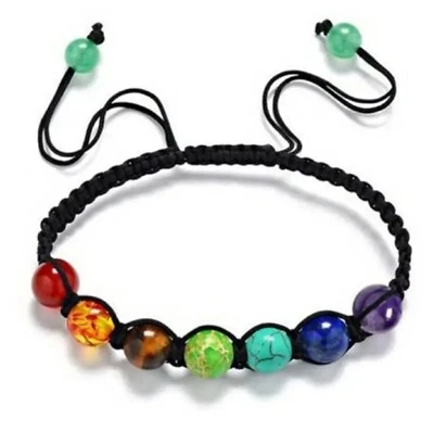 7 Chakra-Spirituelle Perlen Armband Energetisches Heilarmband Bunt Yoga Schmuck - Bild 1 von 4