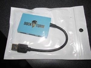 DOCK-STORM USB 4-Port Extender Blue Dock Hub New In Package - Picture 1 of 1