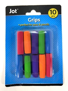 NEW Jot PEN & PENCIL GRIPS 10-Piece Back to School SOFT FOAM Primary Colors - Picture 1 of 4