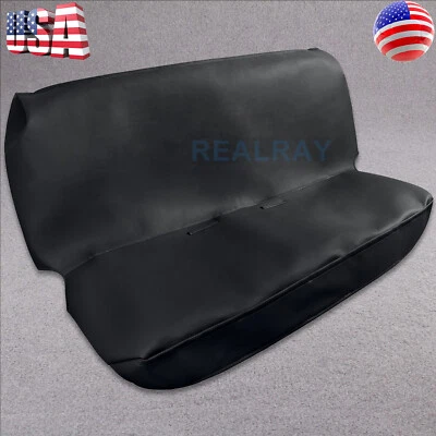 Cubierta de asiento de banco negra universal sólida tamaño completo para camioneta Ford Chevy Foto 1 de 4