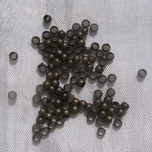 LOT DE 100 PERLES RONDES À ÉCRASER 3MM BRONZE création bijoux *J147 - Foto 1 di 2