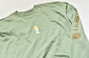 Carhartt Men's Long Sleeve T Shirt S Sage Green - Loose Fit - Heavyweight - Picture 1 of 2