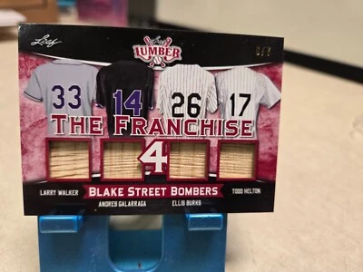 Todd HELTON WALKER Ellis BURKS GALARRAGA 2021 Hoja Madera CUÁDRUPLE Juego Usado BAT 6/7 Foto 1 de 2