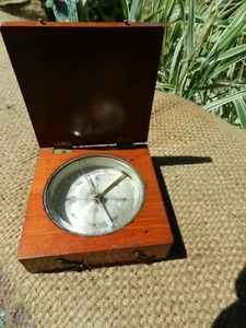 Antique Nautical Maritime Compass Made in France ,WOOD CASE,NICE - Picture 1 of 10