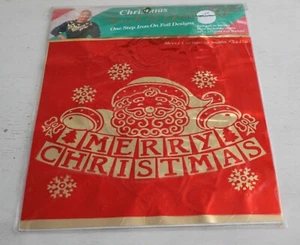Vintage Christmas Sweater Santa Iron On Foil Transfer - Picture 1 of 8