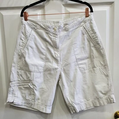 Woolrich Shorts Women Size 33 White Cargo Bermuda Cotton Comfort - Image 1 of 4