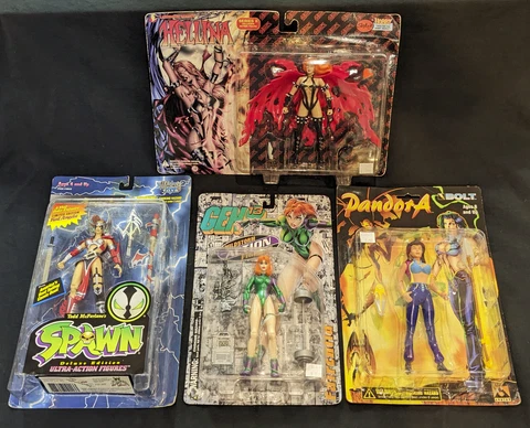 90s Comics Ladies Action Figure Lot: Hellina, Angela, Fairchild, and Pandora! Cover